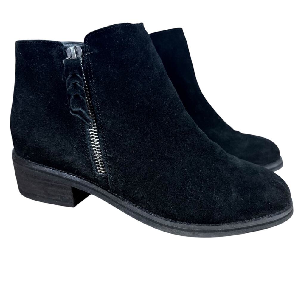 Blondo Liam Black Suede Leather Ankle Boots Bootie Side Zip Waterproof Shoes 6.5